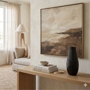 West Elm Black Textured Ceramic Decorative Vase - Modern Home Accent